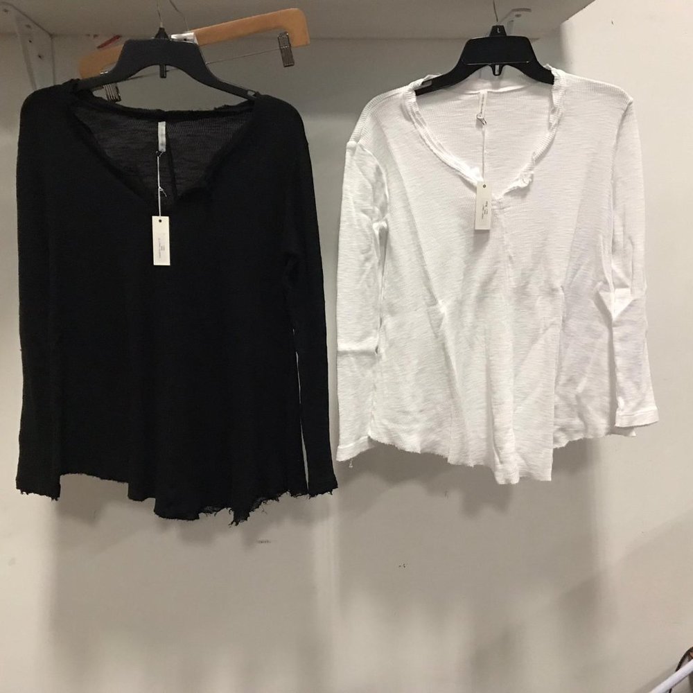NWT 2pc CHRISTINA LEHR Women Tops shirt blouse black white Size 2